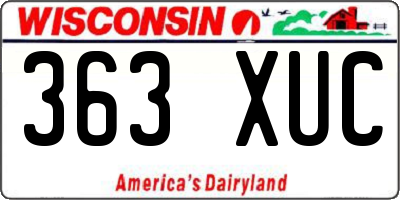 WI license plate 363XUC