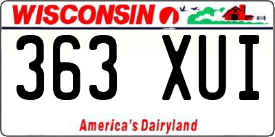 WI license plate 363XUI