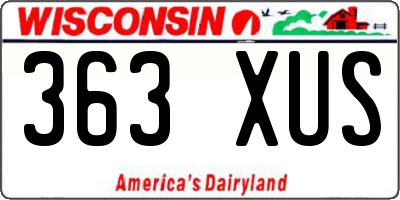 WI license plate 363XUS