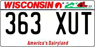 WI license plate 363XUT