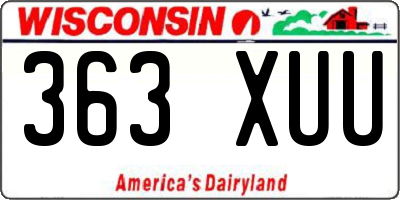WI license plate 363XUU