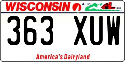 WI license plate 363XUW