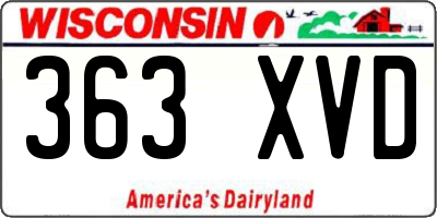WI license plate 363XVD