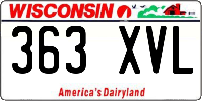 WI license plate 363XVL