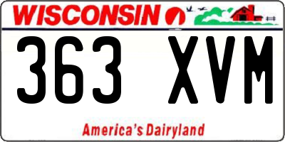 WI license plate 363XVM