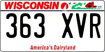 WI license plate 363XVR
