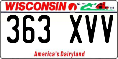 WI license plate 363XVV