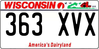 WI license plate 363XVX