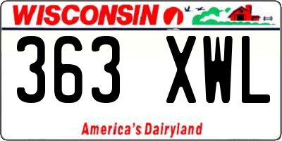 WI license plate 363XWL
