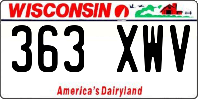 WI license plate 363XWV