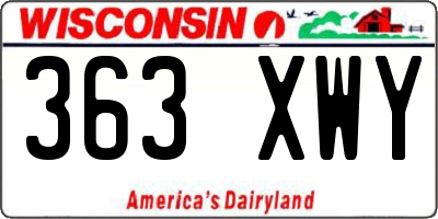 WI license plate 363XWY