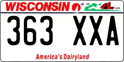 WI license plate 363XXA