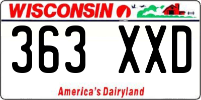 WI license plate 363XXD