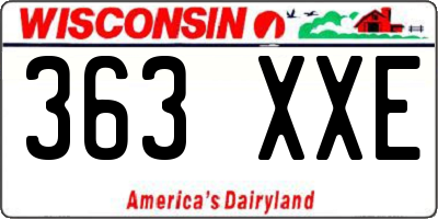 WI license plate 363XXE
