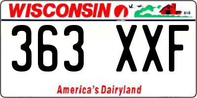 WI license plate 363XXF
