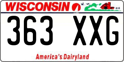 WI license plate 363XXG