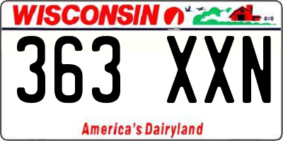WI license plate 363XXN