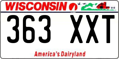 WI license plate 363XXT