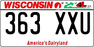 WI license plate 363XXU