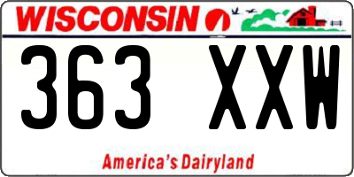 WI license plate 363XXW