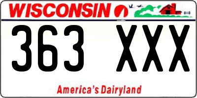 WI license plate 363XXX
