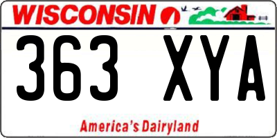 WI license plate 363XYA