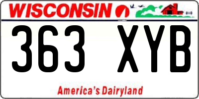 WI license plate 363XYB