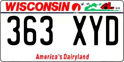 WI license plate 363XYD