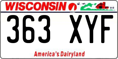 WI license plate 363XYF