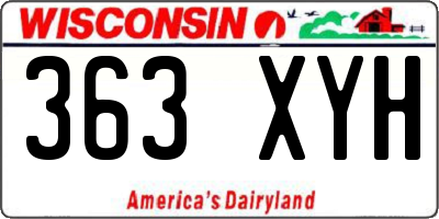 WI license plate 363XYH