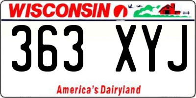 WI license plate 363XYJ