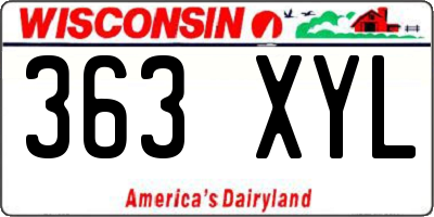 WI license plate 363XYL