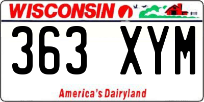 WI license plate 363XYM
