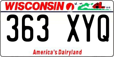 WI license plate 363XYQ