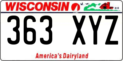 WI license plate 363XYZ