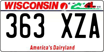 WI license plate 363XZA