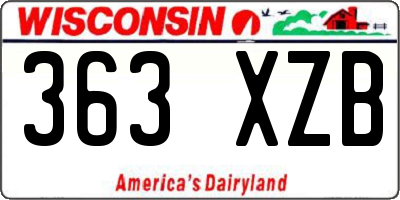 WI license plate 363XZB