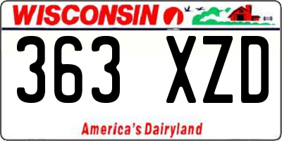 WI license plate 363XZD