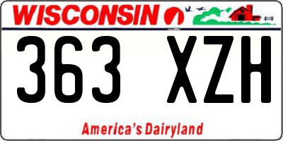WI license plate 363XZH