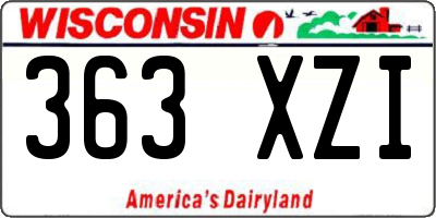 WI license plate 363XZI