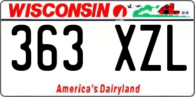 WI license plate 363XZL
