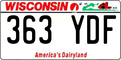 WI license plate 363YDF