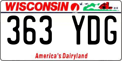 WI license plate 363YDG