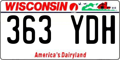 WI license plate 363YDH