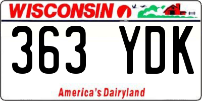 WI license plate 363YDK