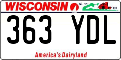 WI license plate 363YDL