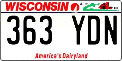 WI license plate 363YDN