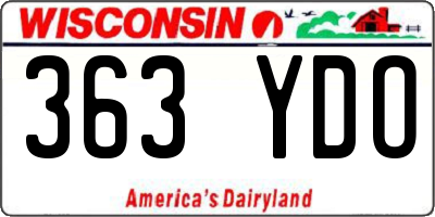 WI license plate 363YDO