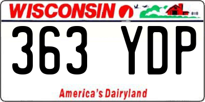 WI license plate 363YDP