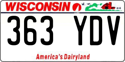WI license plate 363YDV